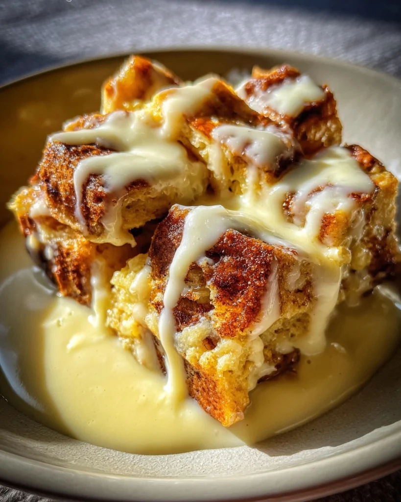 Classic Bread Pudding with Rich Vanilla Sauce Recipe