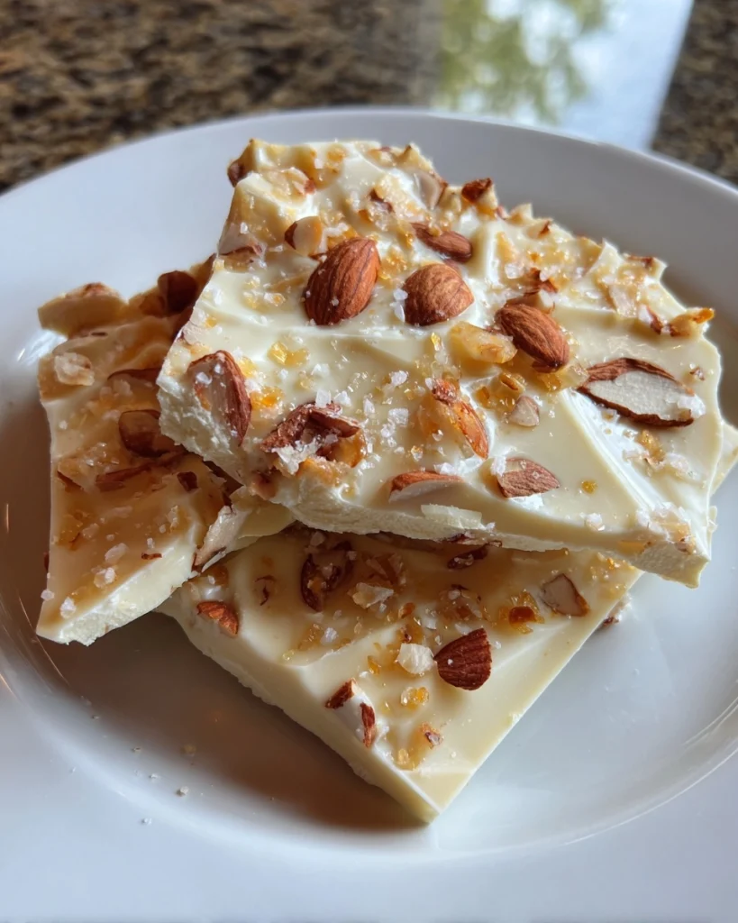 White Toasted Almond Bark with Sea Salt Recipe