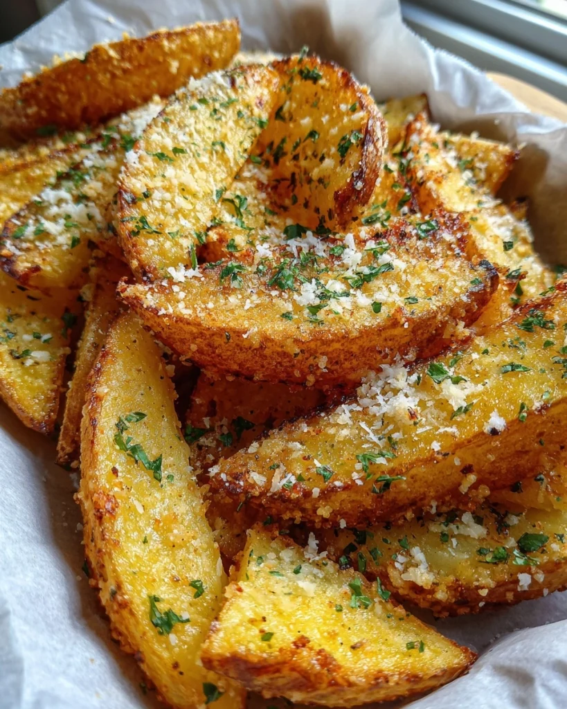 Crispy Garlic Parmesan Potato Wedges (Better Than Fries)