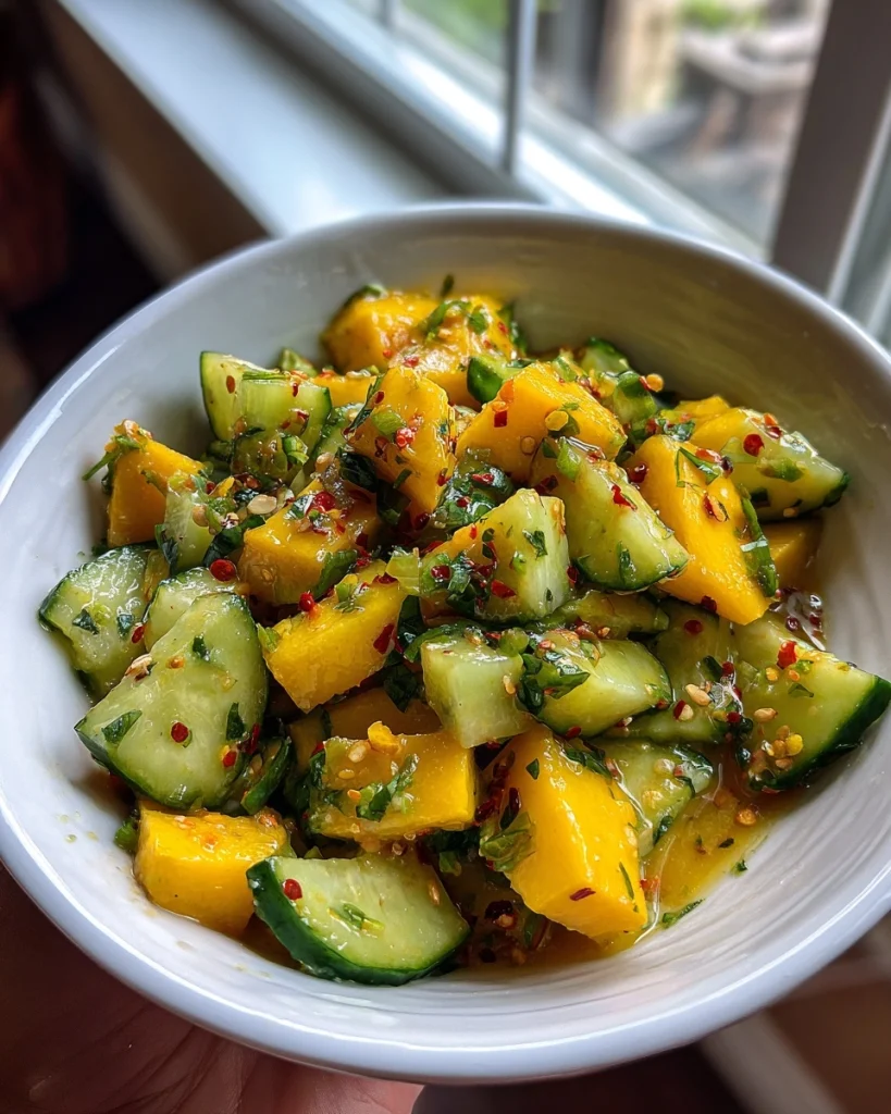 Mango Cucumber Chili-Lime Salad (Fresh + Spicy Kick!)