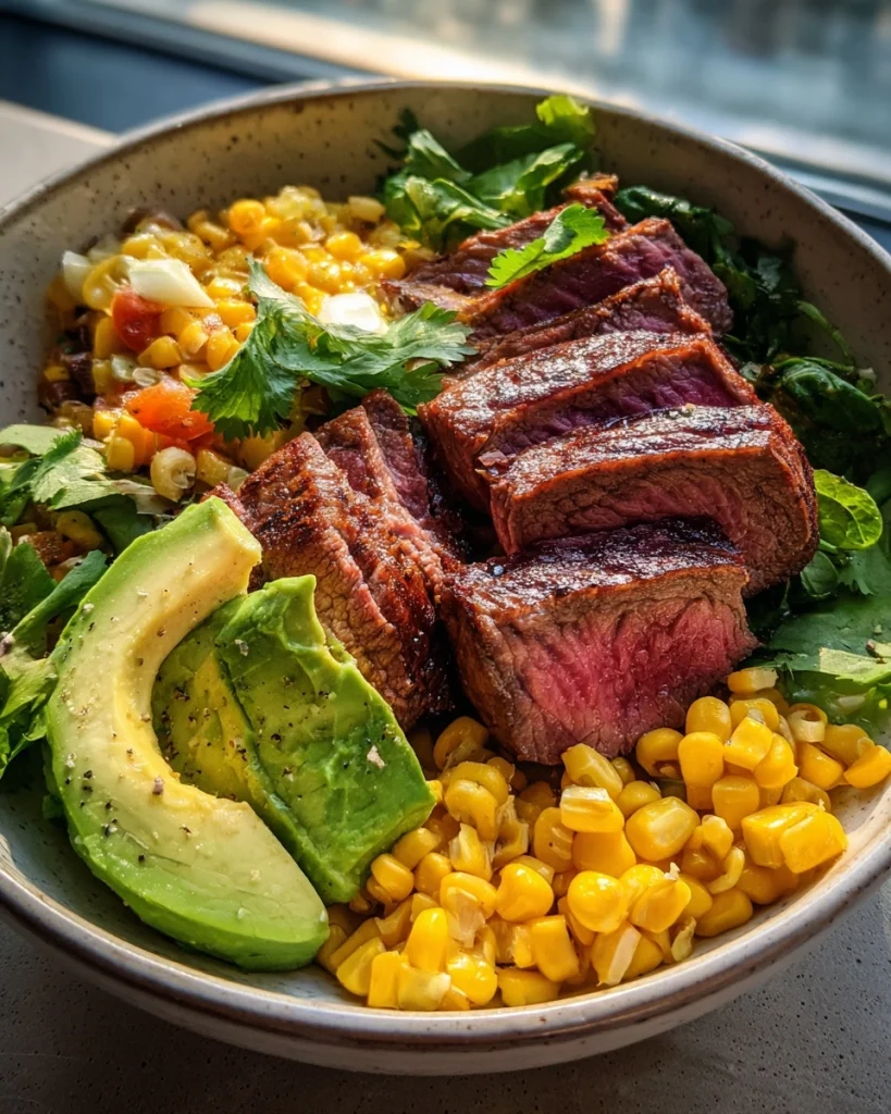Steak Avocado Corn Bowl (Protein-Packed &amp; So Satisfying)