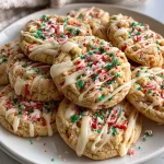 White Chocolate Candy Cane Cookies (Festive + Pretty!)
